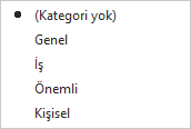 Kategori menüsü