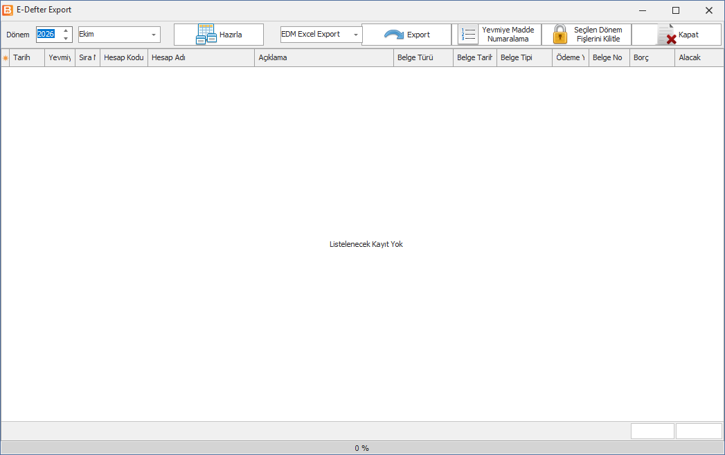 E-Defter Export