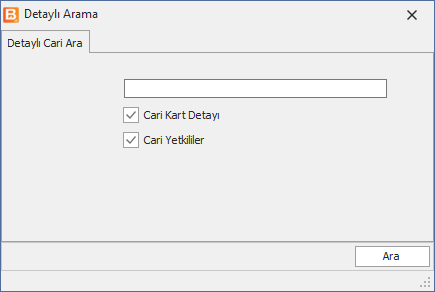 Detaylı Cari Arama